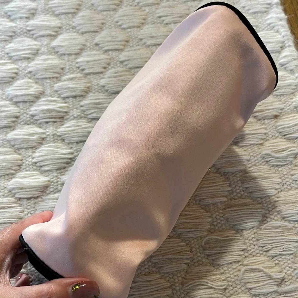 NWOT Prada Blush Pink & Black Satin Cosmetic Case